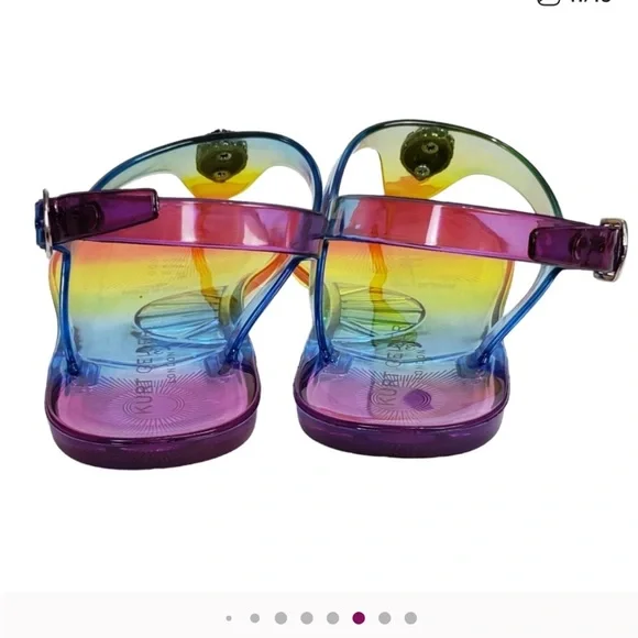 NEW Kurt Geiger London Maddison Jelly Clear Rainbow Eagle Sandal - Size 8 - Picture 5 of 11